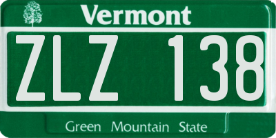 VT license plate ZLZ138