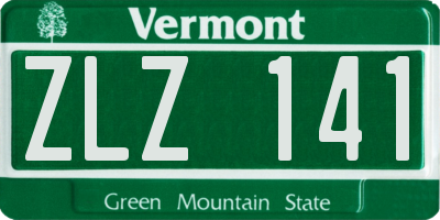 VT license plate ZLZ141
