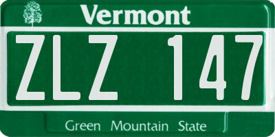 VT license plate ZLZ147