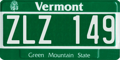 VT license plate ZLZ149