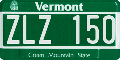 VT license plate ZLZ150