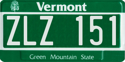 VT license plate ZLZ151