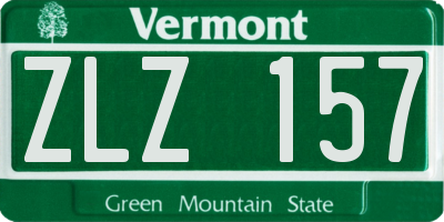 VT license plate ZLZ157