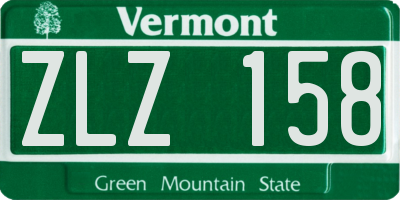 VT license plate ZLZ158