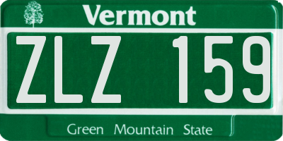 VT license plate ZLZ159