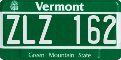 VT license plate ZLZ162