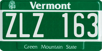 VT license plate ZLZ163