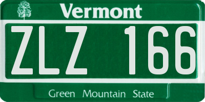 VT license plate ZLZ166