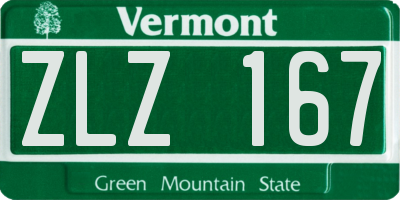 VT license plate ZLZ167