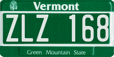 VT license plate ZLZ168