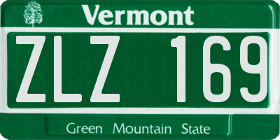 VT license plate ZLZ169