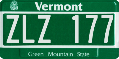 VT license plate ZLZ177