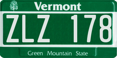 VT license plate ZLZ178