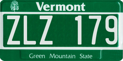 VT license plate ZLZ179