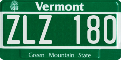 VT license plate ZLZ180