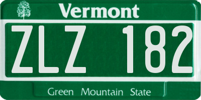 VT license plate ZLZ182