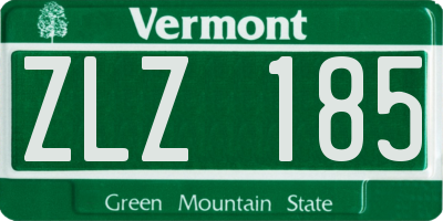 VT license plate ZLZ185