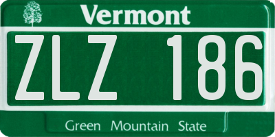 VT license plate ZLZ186