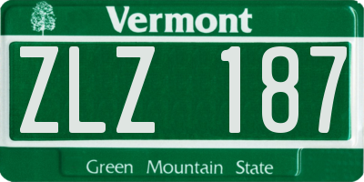 VT license plate ZLZ187