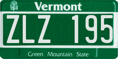 VT license plate ZLZ195