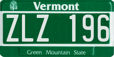 VT license plate ZLZ196