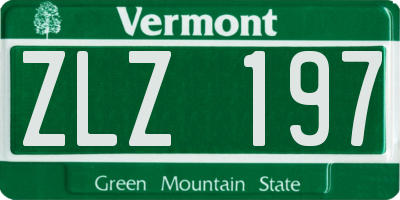 VT license plate ZLZ197