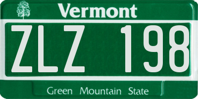 VT license plate ZLZ198