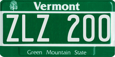 VT license plate ZLZ200
