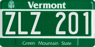 VT license plate ZLZ201