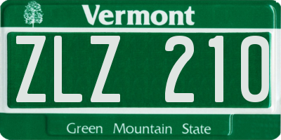 VT license plate ZLZ210