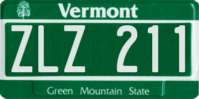 VT license plate ZLZ211