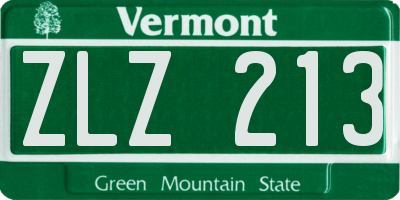 VT license plate ZLZ213