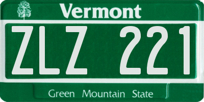 VT license plate ZLZ221