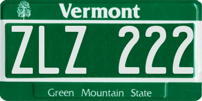 VT license plate ZLZ222