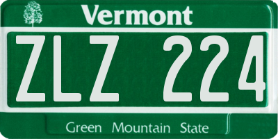 VT license plate ZLZ224
