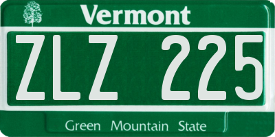 VT license plate ZLZ225