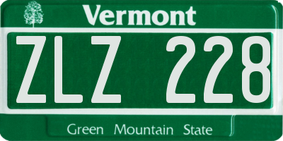 VT license plate ZLZ228