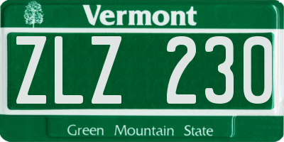 VT license plate ZLZ230