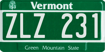 VT license plate ZLZ231