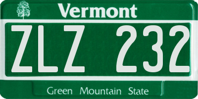 VT license plate ZLZ232