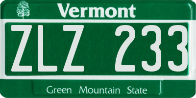 VT license plate ZLZ233