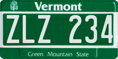 VT license plate ZLZ234