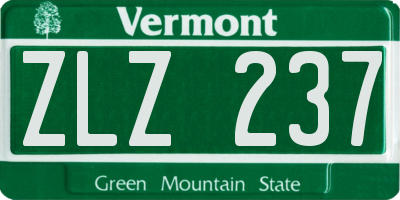 VT license plate ZLZ237