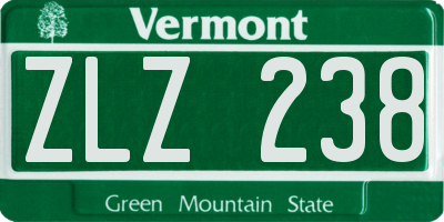 VT license plate ZLZ238