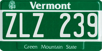 VT license plate ZLZ239