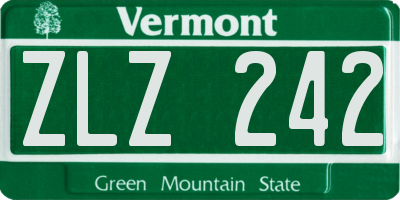 VT license plate ZLZ242