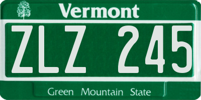 VT license plate ZLZ245