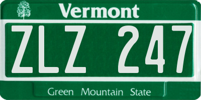VT license plate ZLZ247