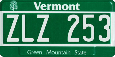 VT license plate ZLZ253
