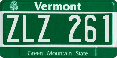 VT license plate ZLZ261